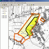 Der Screenshot zeigt eine Kartendarstellung in dem Geoinformationssystem ArcMap