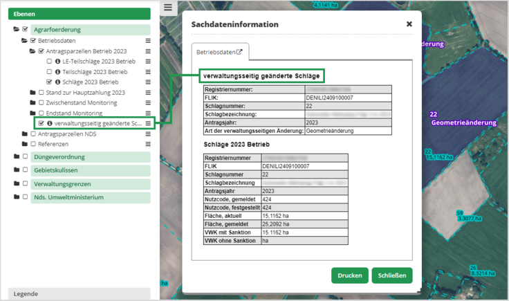 Sachdaten, Sachdatenabfrage