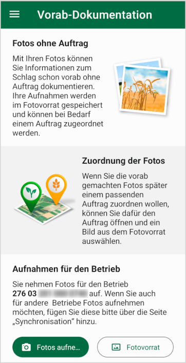 Die Abbildung zeigt einen Screenshot der Seite zur Vorab-Dokumentation der App FANi