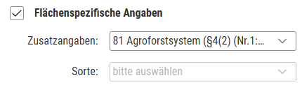 Flächenspezifische Angaben
