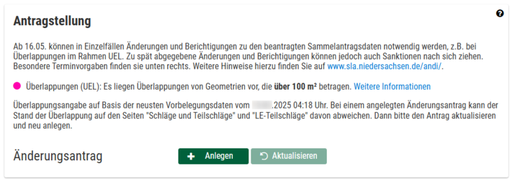 Überlappung über 100 Quadratmeter